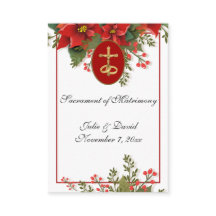 Favor de mariage catholique Noël Pointsettia