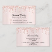 Carte De Visite FB Insta Social Lash Rose Gold Drives Pink1 (Devant / Derrière)