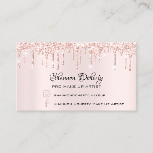 Carte De Visite FB Insta Social Lash Rose Gold Drives Pink1 (Devant)