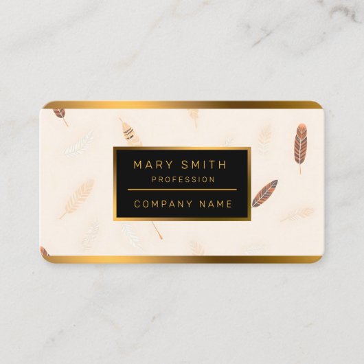 Carte De Visite Feathers Luxury Popular Boho Collection (Devant)