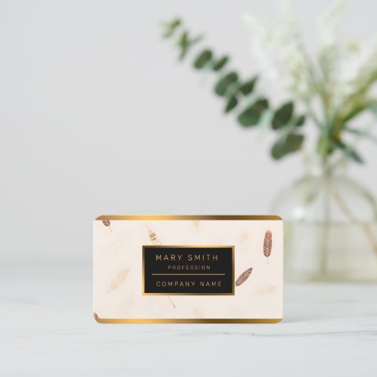 Carte De Visite Feathers Luxury Popular Boho Collection (Debout devant)