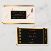 Carte De Visite Feathers Luxury Popular Boho Collection (Devant / Derrière)