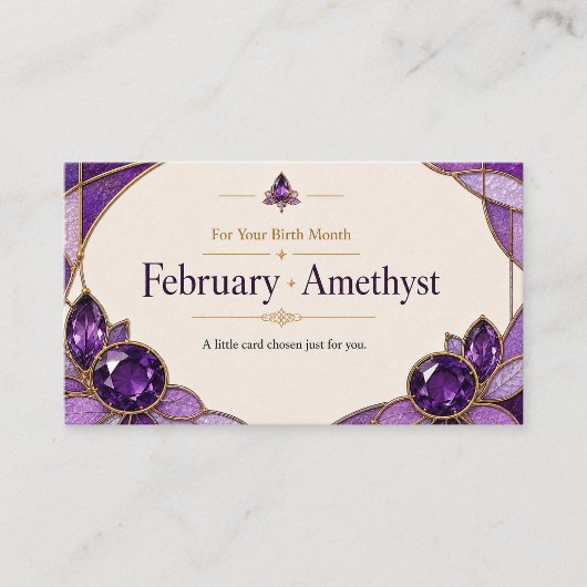 Carte De Visite February Amethyst Birthstone Customer Connection S