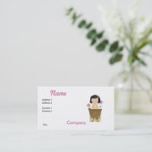 Carte De Visite Fée de jardin dans un pot de fleurs (Debout devant)