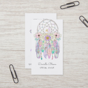Carte De Visite Fée de la tribu Boho Dream Catcher Flèches Plumes