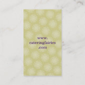 Carte De Visite Fée de restauration de chef de vin de nourriture (Dos)