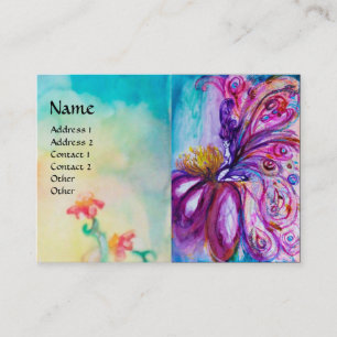 CARTE DE VISITE FÉE FLEUR MIGNONNE ET FANTAISISTE EN ROSE, ÉCLATS