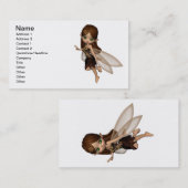 Carte De Visite Fée mignonne de Toon dans le brun et la robe de (Devant / Derrière)