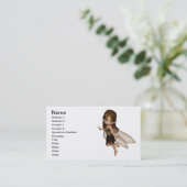 Carte De Visite Fée mignonne de Toon dans le brun et la robe de (Debout devant)