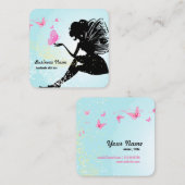 carte de visite - fée, papillon, fantastique (Devant / Derrière)