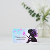 carte de visite - fée, papillon, fantastique (Debout devant)