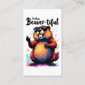 Carte De Visite Feeling Beaver-tiful - Funny Beaver Graphic (Devant)