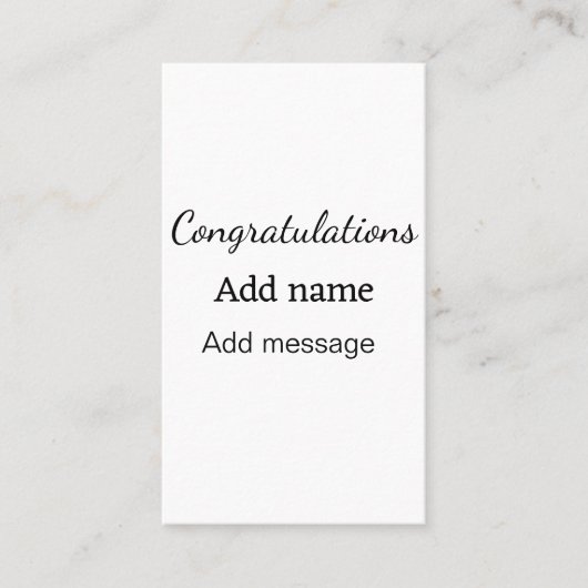 Carte De Visite Félicitations ajouter un message de nom simple dip (Devant)