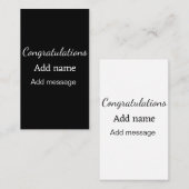 Carte De Visite Félicitations ajouter un message de nom simple dip (Devant / Derrière)