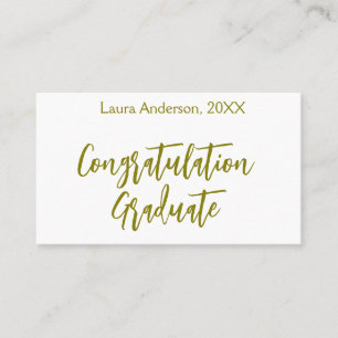 Carte De Visite Félicitations au diplômé nom doré promotion 20XX s