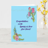 Carte de visite Félicitations Nouveau fleuriste (Fleur jaune)