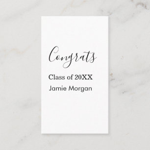 Carte De Visite Félicitations promotion 20XX diplômé nom date simp