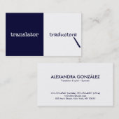 Carte De Visite Féminin anglais-espagnol de traducteur (Devant / Derrière)