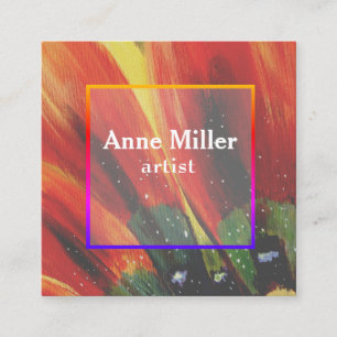 Carte de visite féminin floral coloré