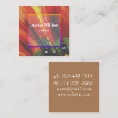Carte de visite féminin floral coloré (Devant / Derrière)