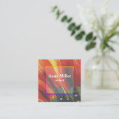 Carte de visite féminin floral coloré (Debout devant)