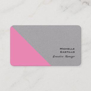Carte De Visite Féminin Minimaliste Moderne Rose Gris Simple