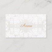 Carte De Visite Feminine et Elegant Chic Feuilles blancs (Devant)
