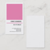 Carte De Visite Feminine Minimale Rose Blanc Moderne Professionnel (Devant / Derrière)