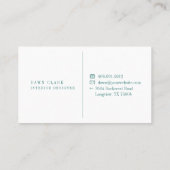 Carte De Visite Feminine Mint Green Gold Willow Tree Leaf Motif (Dos)