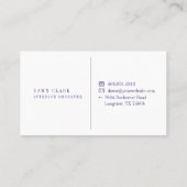 Carte De Visite Feminine Pale Violet Or Willow Tree Leaf Motif (Dos)