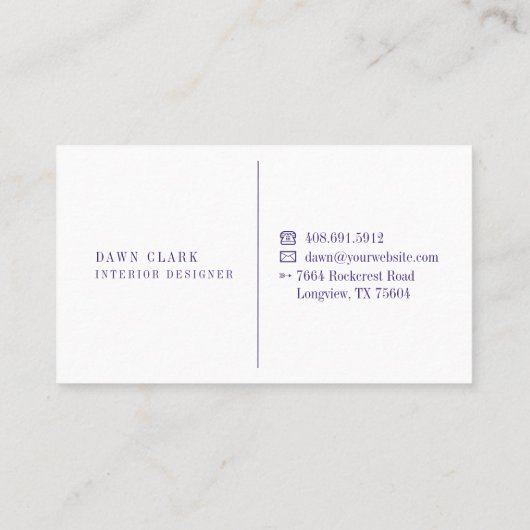 Carte De Visite Feminine Pale Violet Or Willow Tree Leaf Motif (Dos)