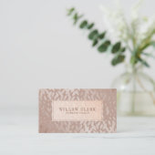Carte De Visite Feminine Rose Gold Willow Tree Motif feuille (Debout devant)