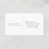 Carte De Visite Feminine Rose Gold Willow Tree Motif feuille (Dos)