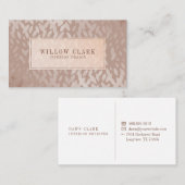 Carte De Visite Feminine Rose Gold Willow Tree Motif feuille (Devant / Derrière)