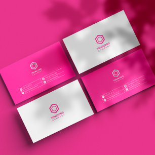 Carte De Visite Feminine rose simple minimale