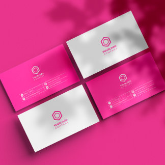 Carte De Visite Feminine rose simple minimale