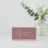Carte de visite féminine simple moderne rose (Debout devant)