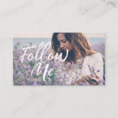 Carte De Visite Feminine & Trendy Follow Me Social Media Photo (Devant)
