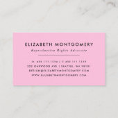 Carte De Visite Feminist Pink (Dos)