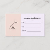 Carte De Visite Femme Abstraite moderne Beauté Face Logo Rendez-vo (Devant)