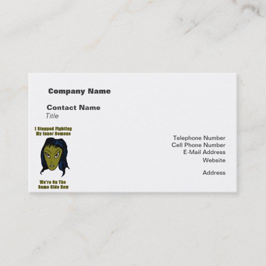 Carte De Visite Femme Alien du mal vert du même côté maintenant (Devant)