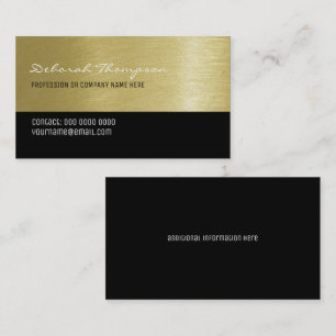 Carte De Visite femme arrière - plan fausse or