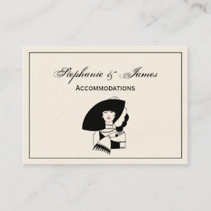 Carte De Visite Femme Art Déco avec grand chapeau et gants RL