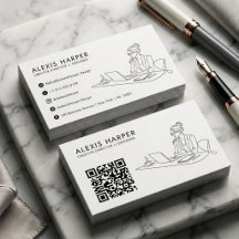 Femme Art en Ligne Moderne Minimaliste Noir Code Q