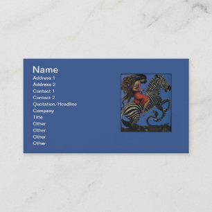 Carte De Visite Femme Art Nouveau Zèbre Vintage