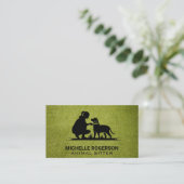 Carte De Visite Femme avec chien | Services animaux (Debout devant)