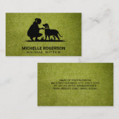 Carte De Visite Femme avec chien | Services animaux (Devant / Derrière)