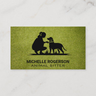 Carte De Visite Femme avec chien Services animaux