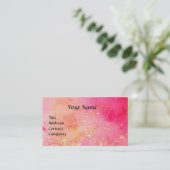 Carte De Visite FEMME AVEC FEATHEREE MASK MONOGRAM rose Fuchsia (Debout devant)