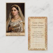 Carte De Visite Femme avec Raphael Santi de Donna Velata de La de (Devant / Derrière)